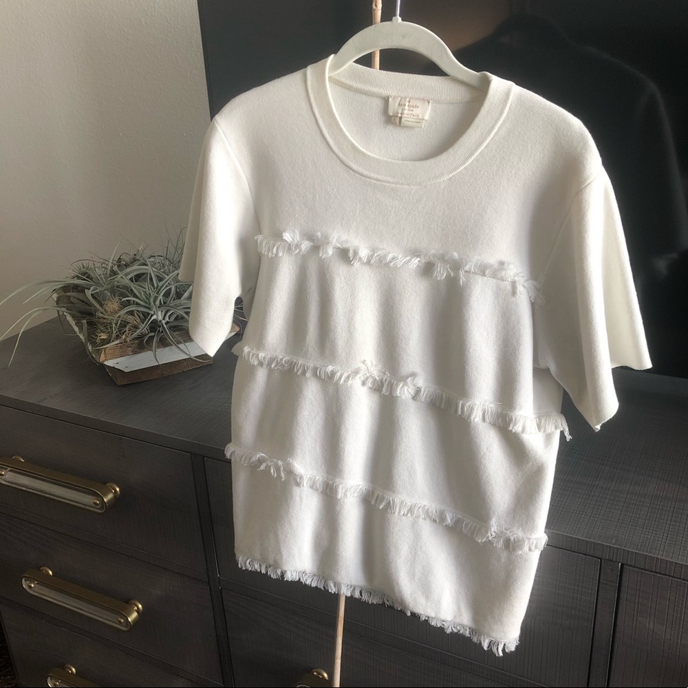 Kate Spade New York Fringe Short Sleeve Sweater